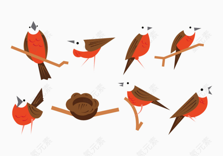 文艺中国风手绘春鸟