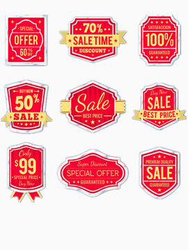 红色促销标签