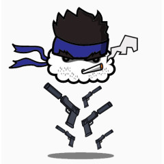 创意扁平手枪小人