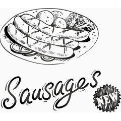 手绘黑板风欧美食物餐饮素材