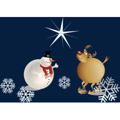 雪人雪花冬季素材