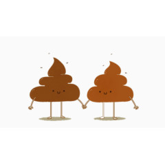 手牵手的大便矢量图