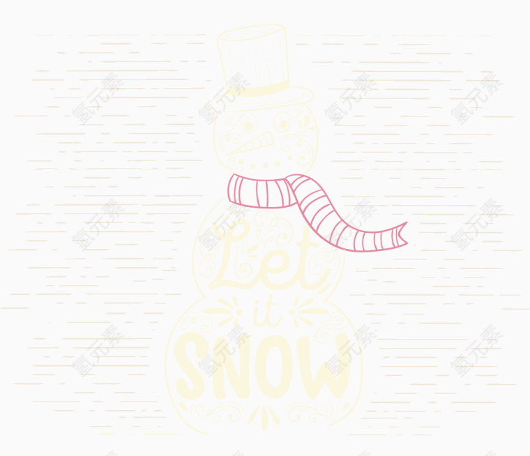 冬季下雪可爱雪人免费素材