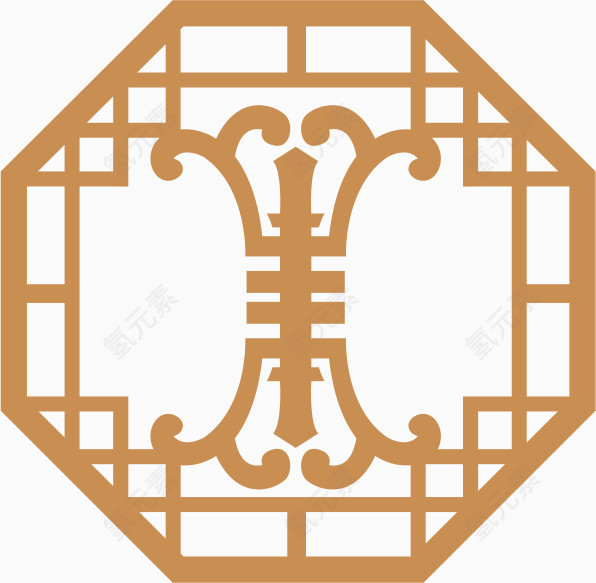 角花底纹花型对称平面图形