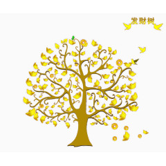 金色质感发财树
