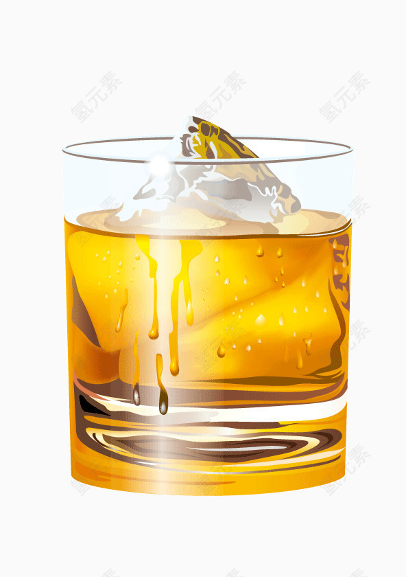 清凉冰块啤酒夏日矢量素材