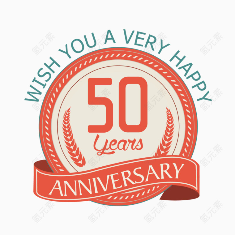 50周年纪念标签矢量图