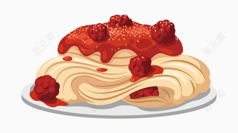 矢量意大利拉面