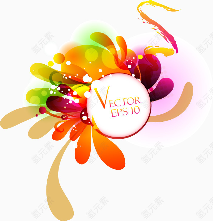 梦幻圆圈不规则形状花边