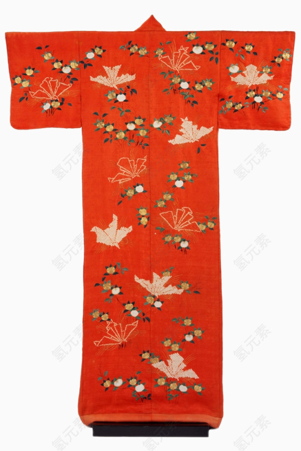 红色和服日本传统服饰纹样