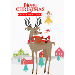 骑着驯鹿的圣诞老人