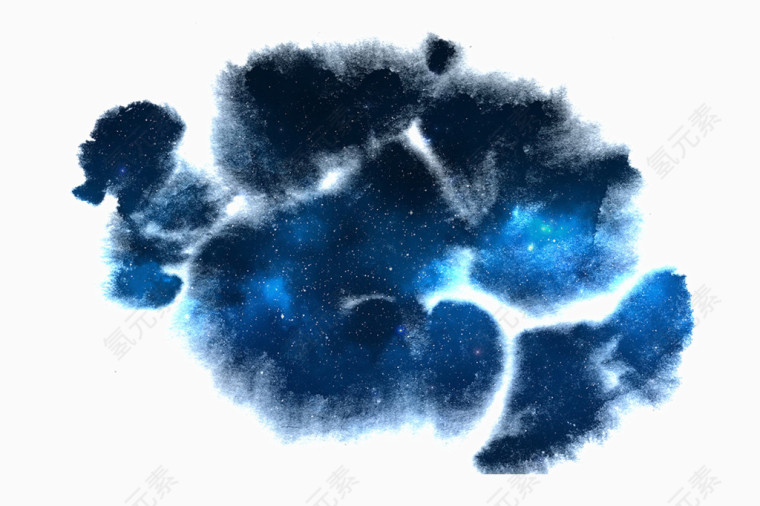 蓝色中国风水墨星空