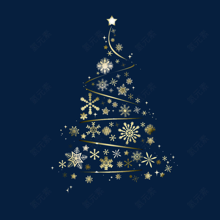 雪花装饰树图片素材