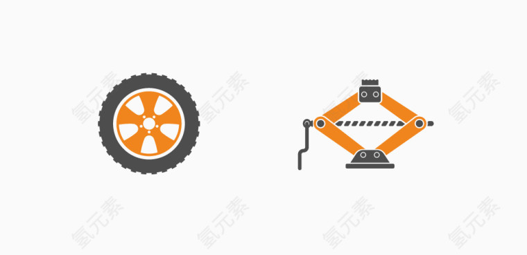矢量轮胎千斤顶素材
