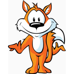 做欢迎手势的狐狸