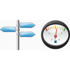矢量手绘指示牌油箱仪表盘