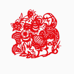 鸡年剪纸素材
