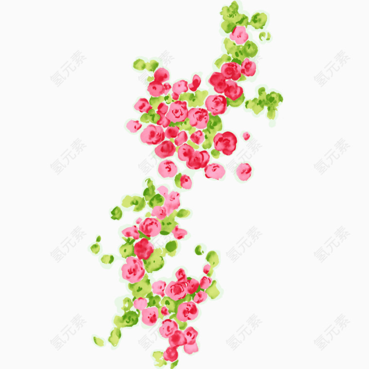 手绘水彩樱花