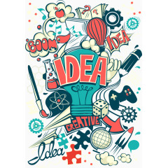 矢量创意思维插画