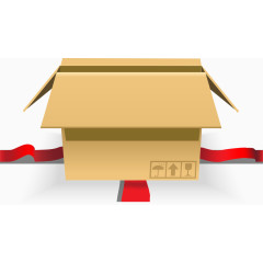 矢量手绘打开的纸箱