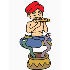 吹笛子的印度人