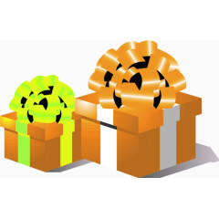 两个礼物盒蝴蝶结圣诞图案