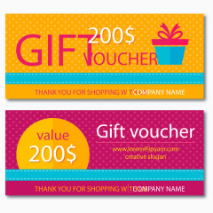 彩色礼品券设计矢量素材