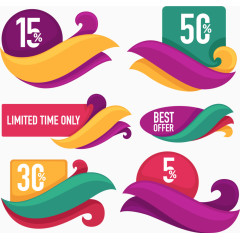 彩色浪花装饰横幅