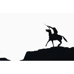 骑马的军人剪影