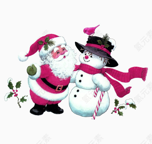 圣诞老人和雪人