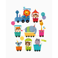 可爱动物乐园火车
