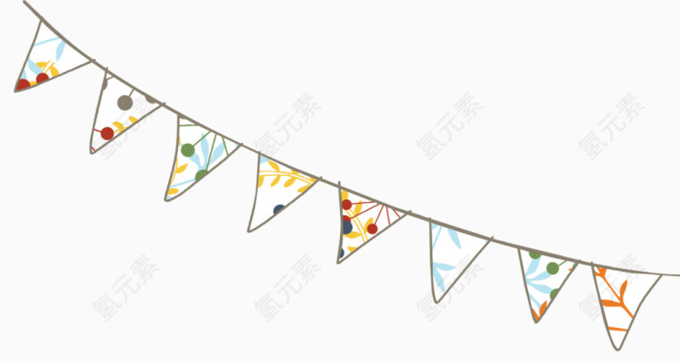 简笔画可爱彩旗