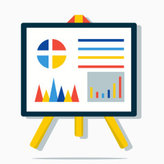 矢量黑板上的图表信息