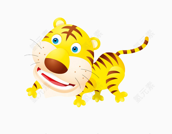 矢量卡通动物老虎