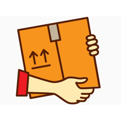 矢量手拿货物物流配送