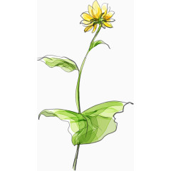 手绘向日葵创意素材下载