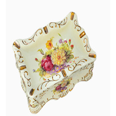欧洲陶瓷鲜花烟灰缸