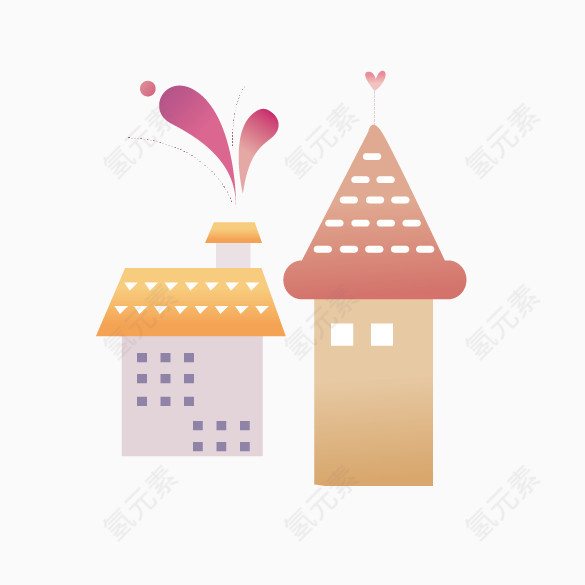 卡通梦幻房子素材
