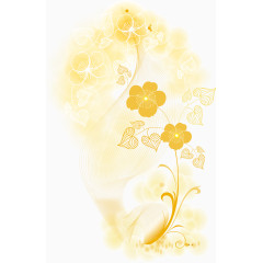 暖色抽象花海报装饰元素