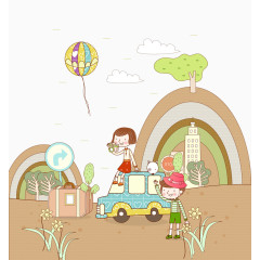 旅行主题梦幻儿童画