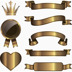 金色丝带矢量图