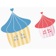 两个房子矢量图