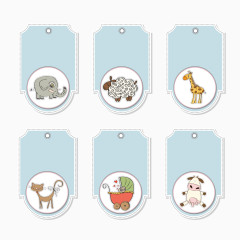 吊牌 小清晰 十二生肖 卡通 动物