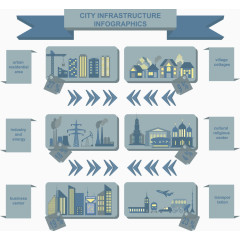 矢量蓝色ppt方形模板