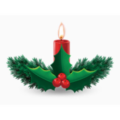 圣诞树枝蜡烛