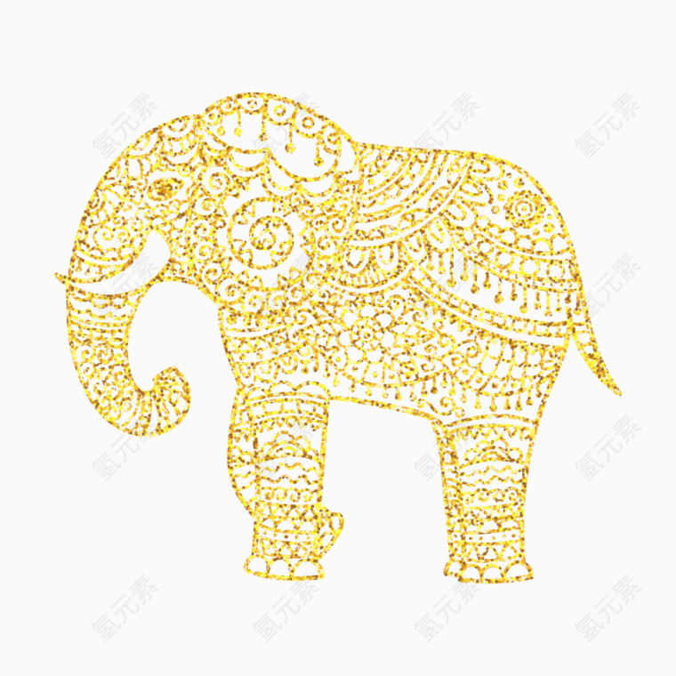 矢量金色大象