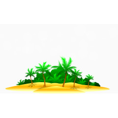 沙滩旁的椰树林背景矢量图