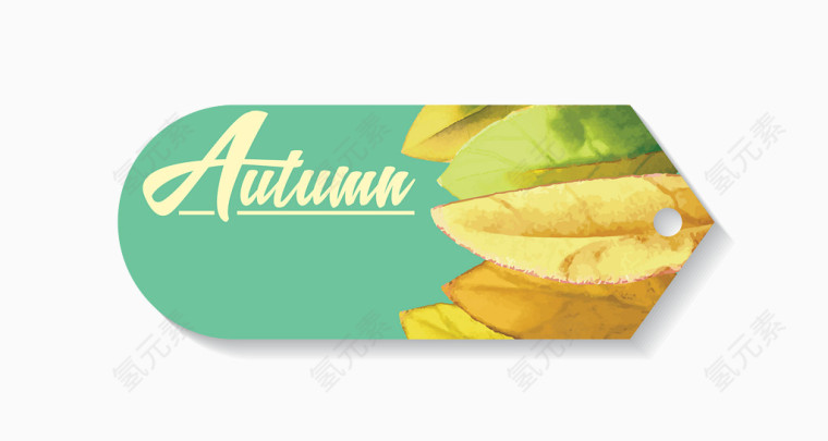 矢量多色斜挂枫叶书签促销标签