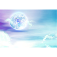 明月浪漫天空素材