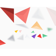 红色绿色不规则三角形